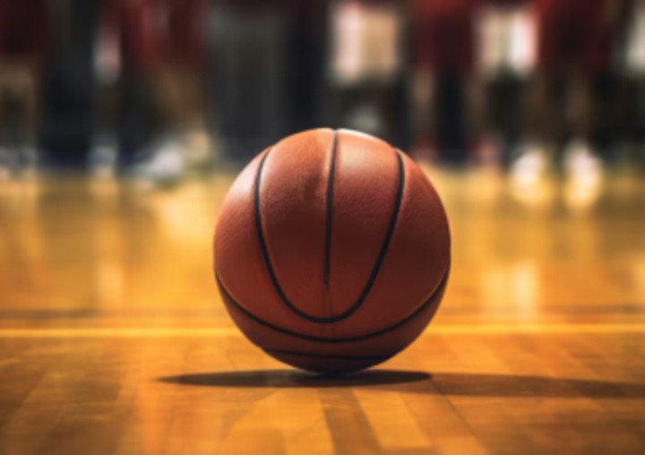 View of the basketball ball at the court