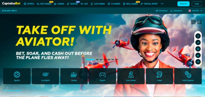CaptainsBet Kenya Web Site Welcome Screen