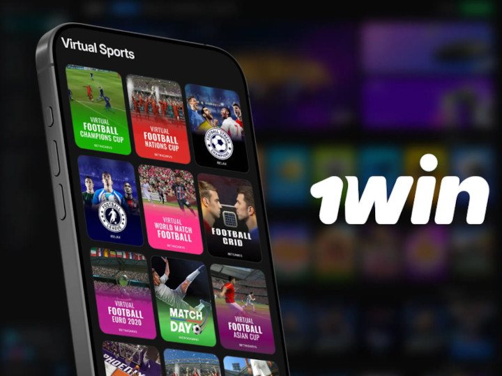 1Win App open in mobile phone with logo