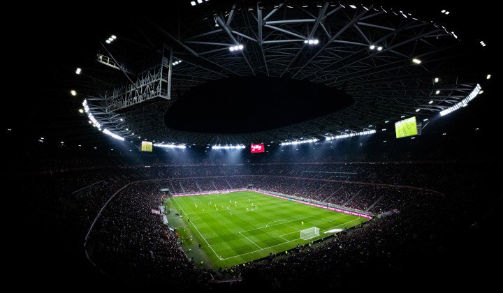 Night Football Match At Budapest Stadium